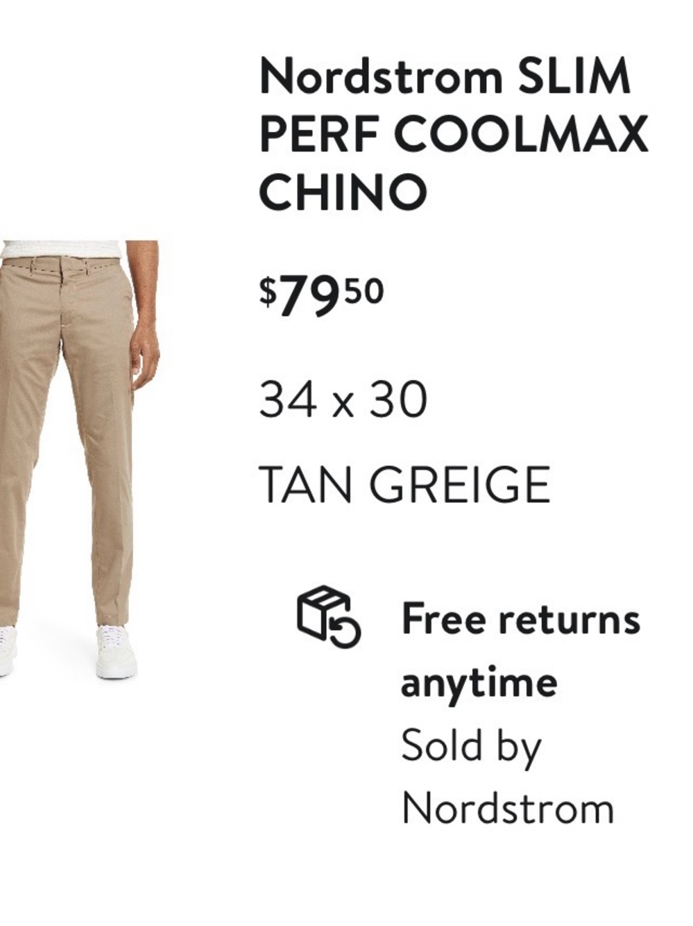 Nordstrom Slim Fit Chinos in Tan Greige